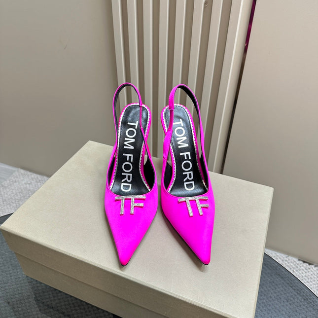 ANGELINA 10 CM SLINGBACK IN BRIGHT PINK CALFSKIN