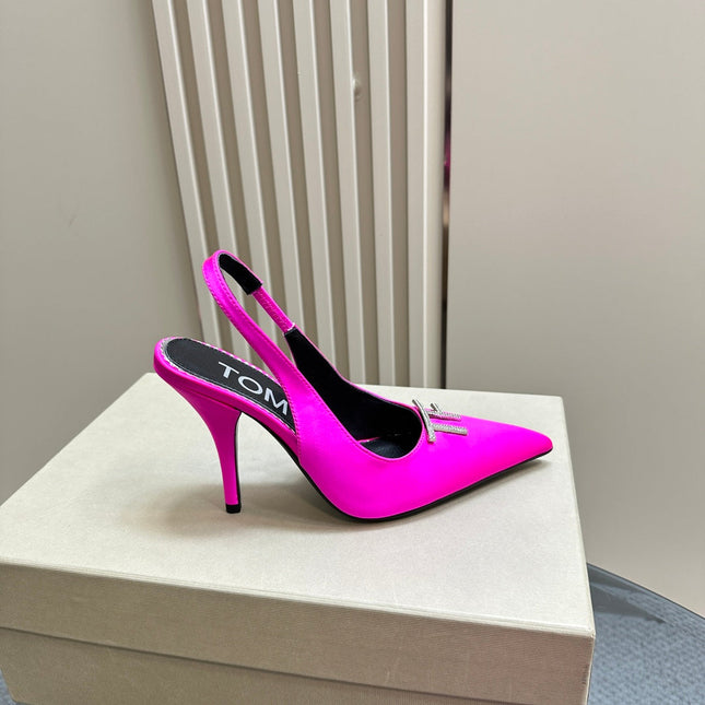 ANGELINA 10 CM SLINGBACK IN BRIGHT PINK CALFSKIN