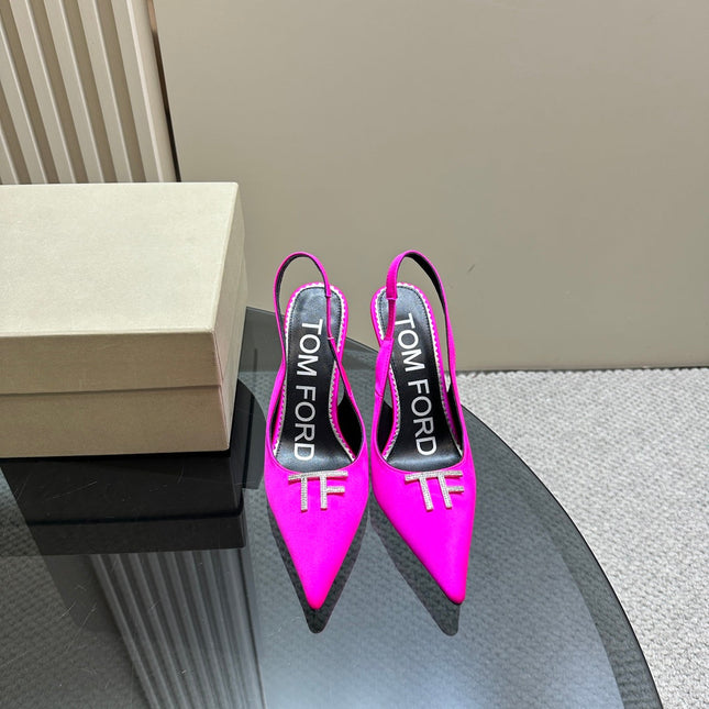 ANGELINA 10 CM SLINGBACK IN BRIGHT PINK CALFSKIN