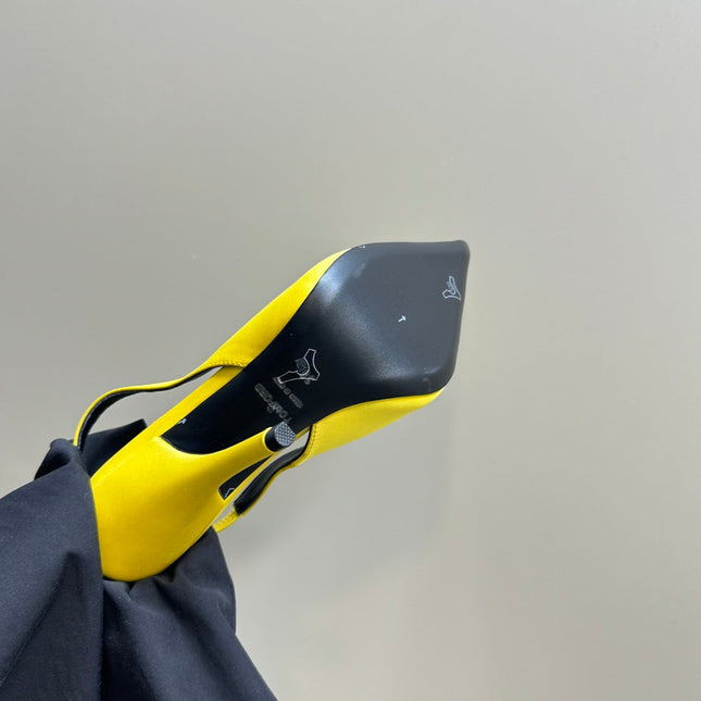 ANGELINA 10 CM SLINGBACK IN BRIGHT YELLOW CALFSKIN