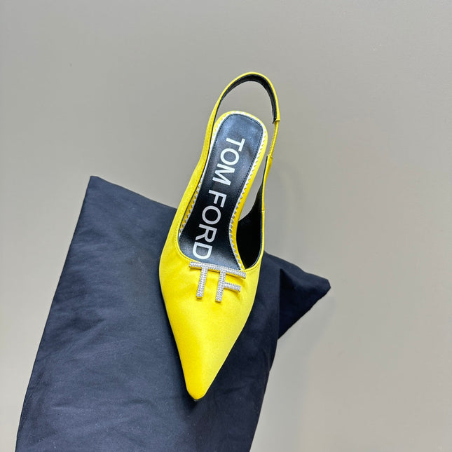 ANGELINA 10 CM SLINGBACK IN BRIGHT YELLOW CALFSKIN