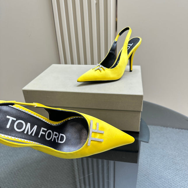 ANGELINA 10 CM SLINGBACK IN BRIGHT YELLOW CALFSKIN