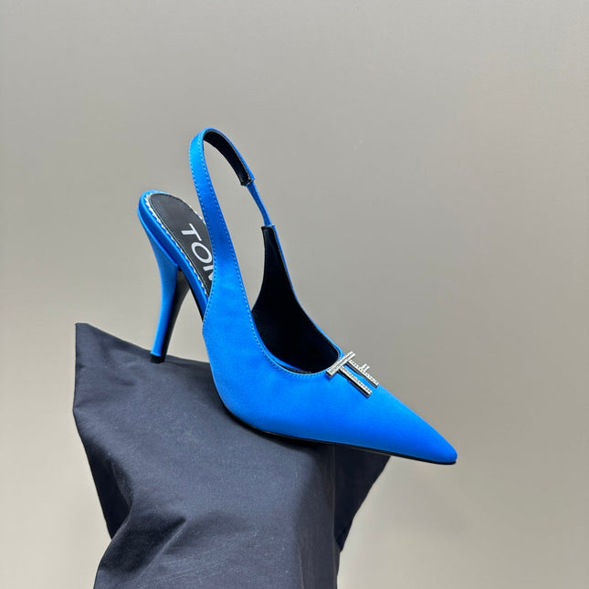 ANGELINA 10 CM SLINGBACK IN COBALT BLUE CALFSKIN