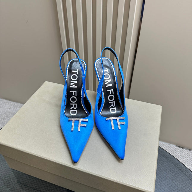 ANGELINA 10 CM SLINGBACK IN COBALT BLUE CALFSKIN