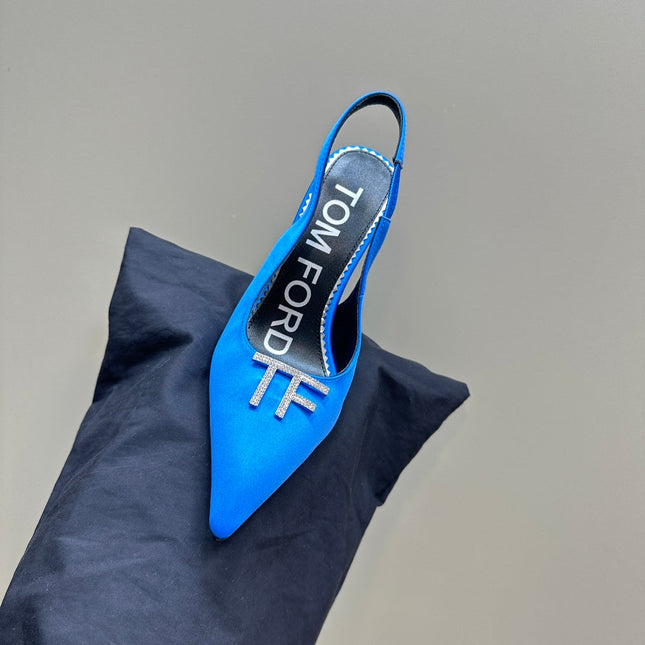 ANGELINA 10 CM SLINGBACK IN COBALT BLUE CALFSKIN
