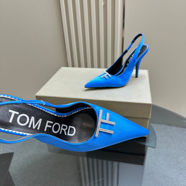 ANGELINA 10 CM SLINGBACK IN COBALT BLUE CALFSKIN