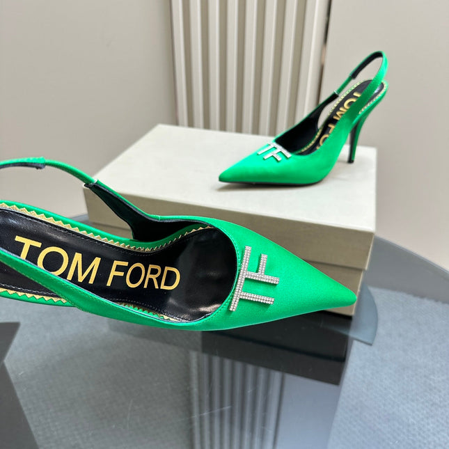 ANGELINA 10 CM SLINGBACK IN EMERALD GREEN CALFSKIN