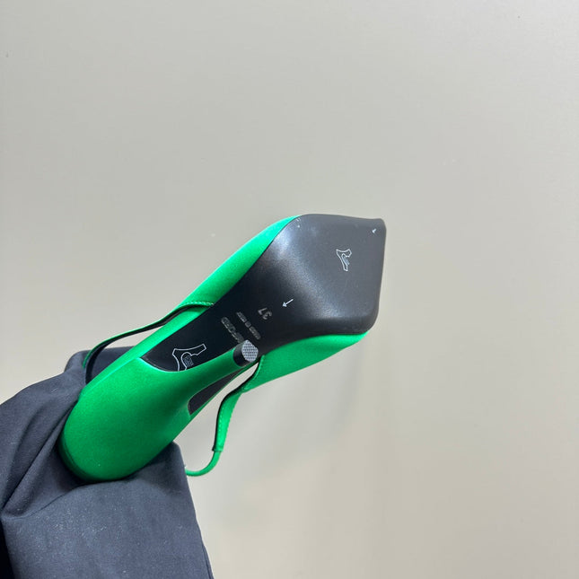 ANGELINA 10 CM SLINGBACK IN EMERALD GREEN CALFSKIN