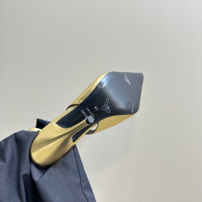 ANGELINA 10 CM SLINGBACK IN GOLD CALFSKIN