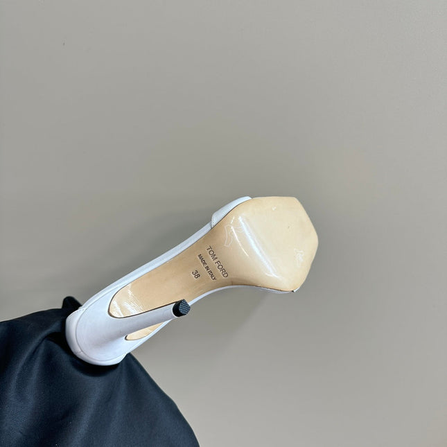 HIGH-HEELED SANDAL IN WHITE CALFSKIN