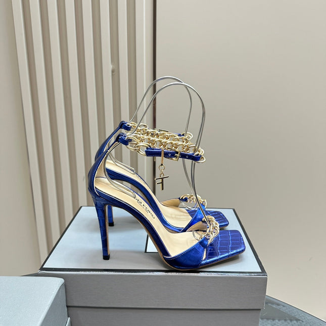 HIGH-HEELED SANDAL IN EGYPTIAN BLUE CALFSKIN
