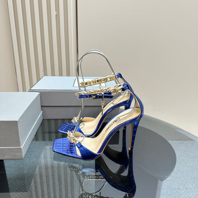 HIGH-HEELED SANDAL IN EGYPTIAN BLUE CALFSKIN
