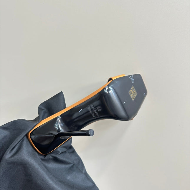 SL BABYLONE SLIDE PUMPS 115 MERIGOLD CALFSKIN