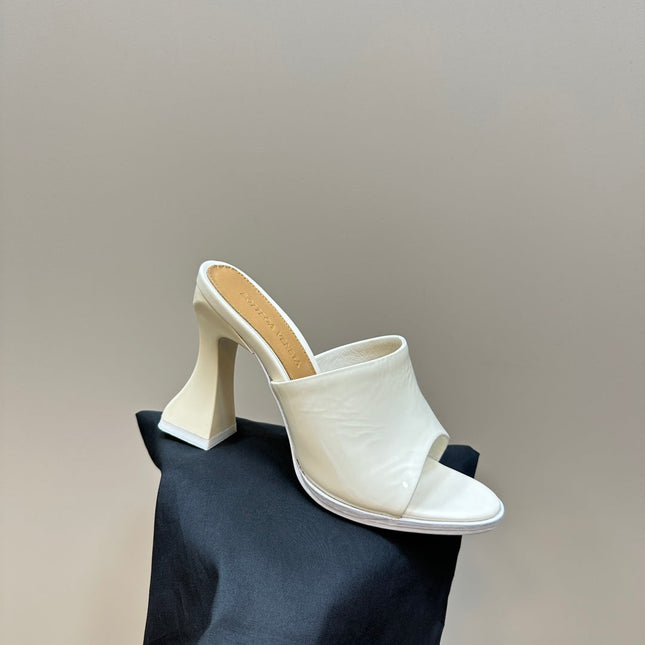 HIGH MULE 95 MM IN WHITE CALFSKIN