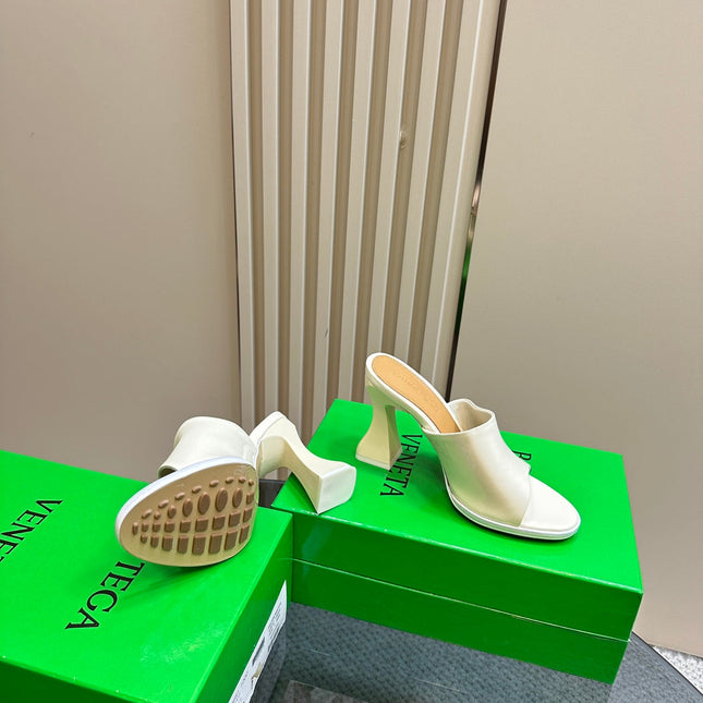 HIGH MULE 95 MM IN WHITE CALFSKIN