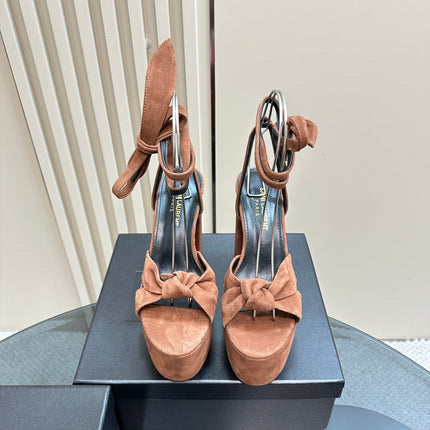 BIANCA PLATFORM SANDALS IN SIENNA BROWN SUEDE