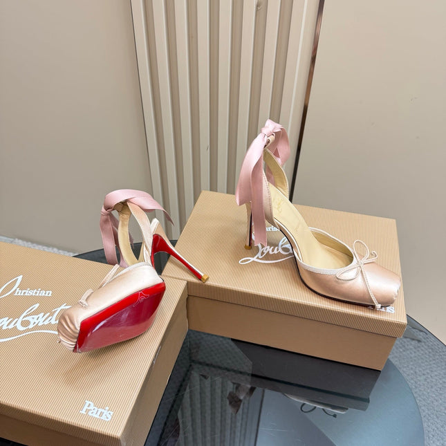 CASSIA LACE UP 100MM IN LIGHT PINK SATIN