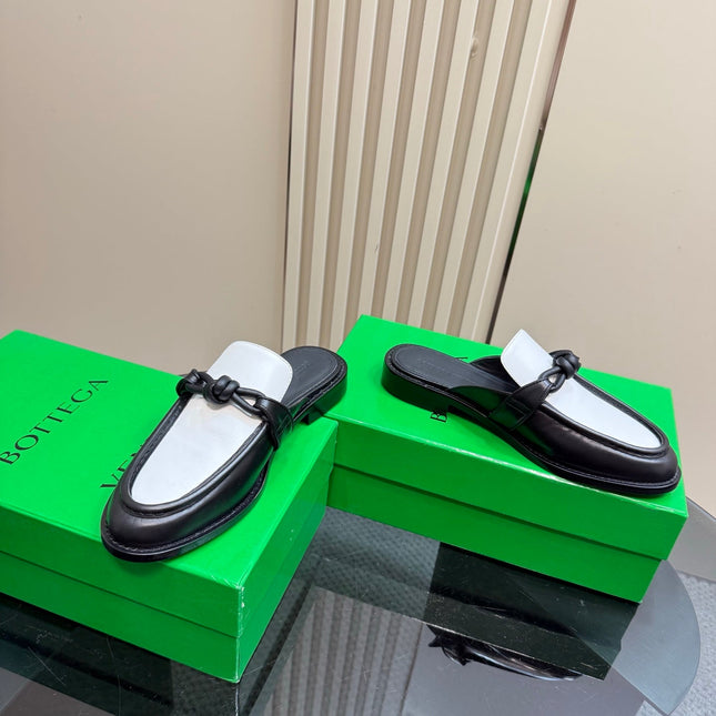 ASTAIRE MULE IN WHITE MIX BLACK CALFSKIN