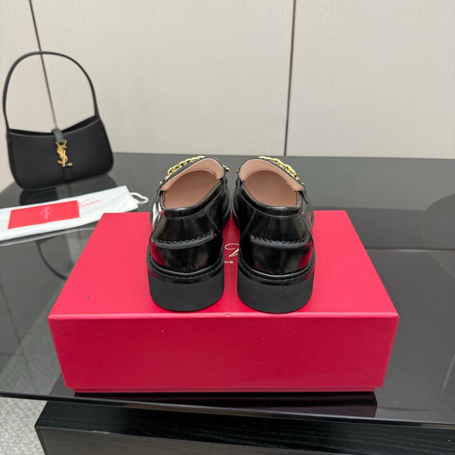 ROGER VIVIER 25S RANGERS CHAIN LOAFER IN BLACK CALFSKIN