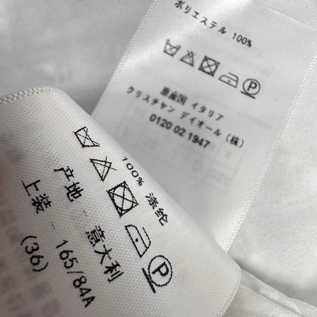 CD Short Dress White Cotton Muslin with Multicolor Motif