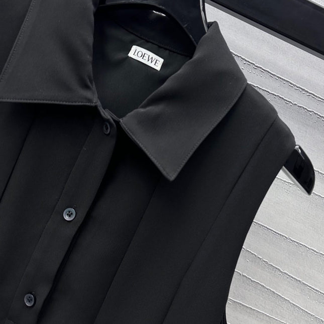 Loew Black Trapeze Dress In Stretch Viscose 224854