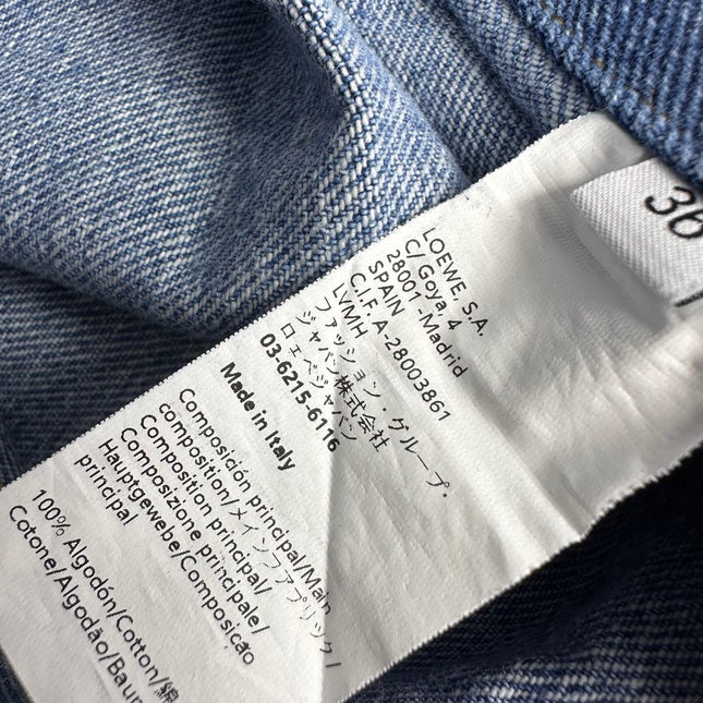 LOEWE RUCHED-WAIST DENIM SKIRT