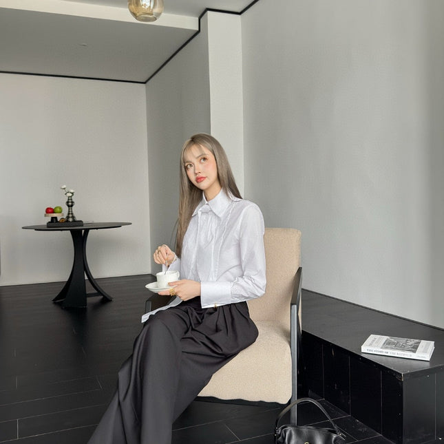 LOEWE BLACK GATHERED-WAIST PANTS