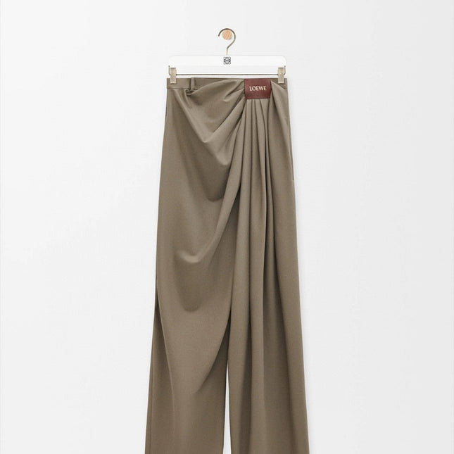 LOEWE BROWN GATHERED-WAIST PANTS