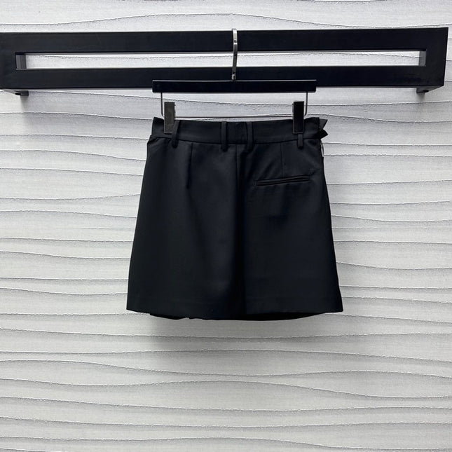 LOEWE BLACK RUCHED-WAIST SKIRT