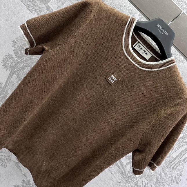 Miu 25 T-Shirt Brown Wool 232023