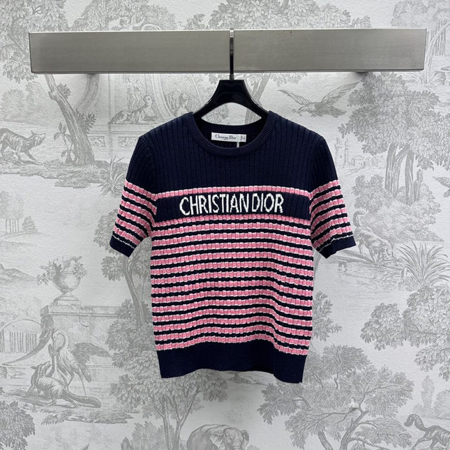 Dior 25 T-Shirt Night Blue mix Pink Linen 232264