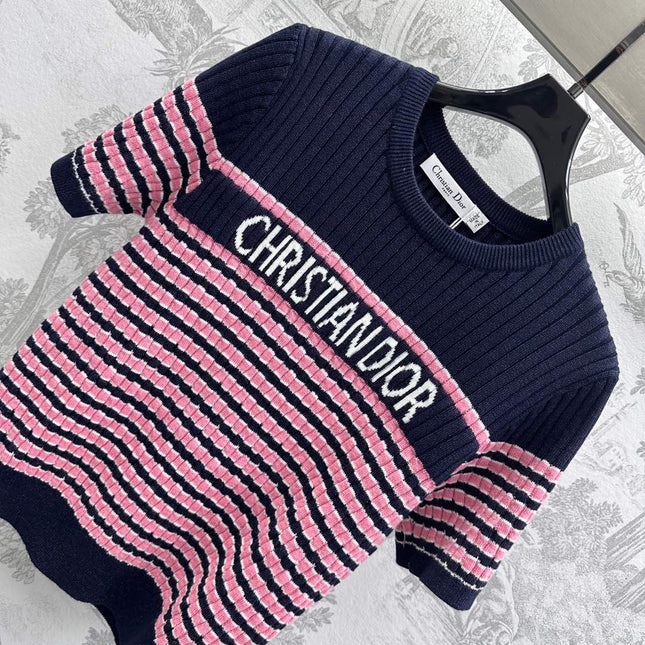 Dior 25 T-Shirt Night Blue mix Pink Linen 232264