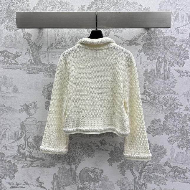CHANEL PINK AND WHITE KNIT SWEATER 263624