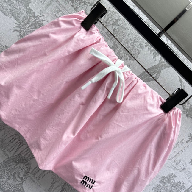 MIUMIU PLEATED DRAWSTRING MINI SKIRT 267800