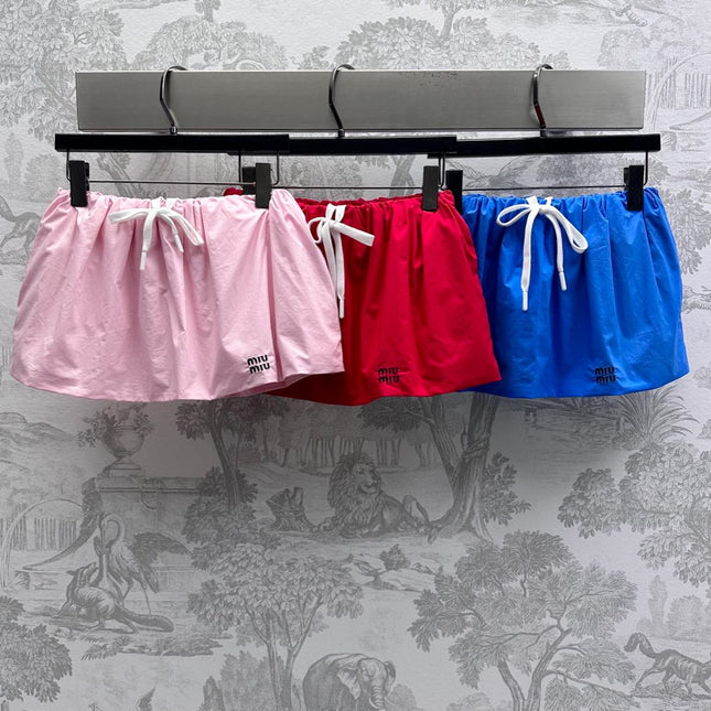 MIUMIU PLEATED DRAWSTRING MINI SKIRT 267799