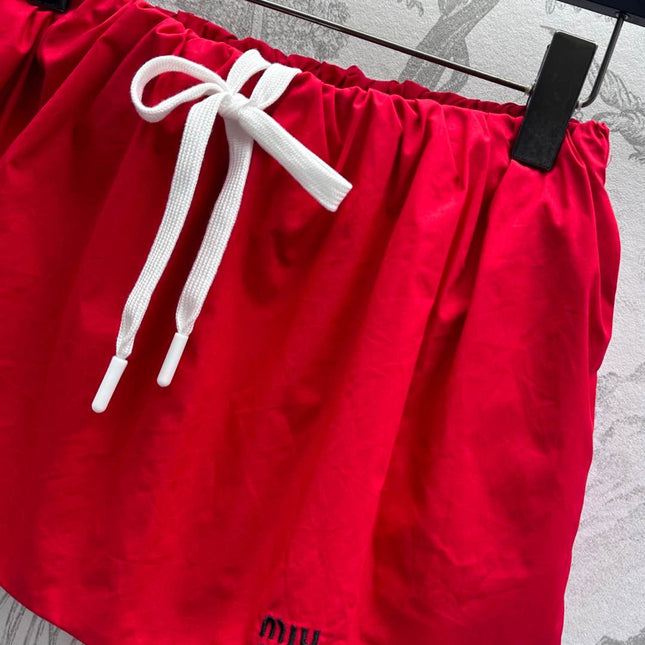 MIUMIU PLEATED DRAWSTRING MINI SKIRT 267801