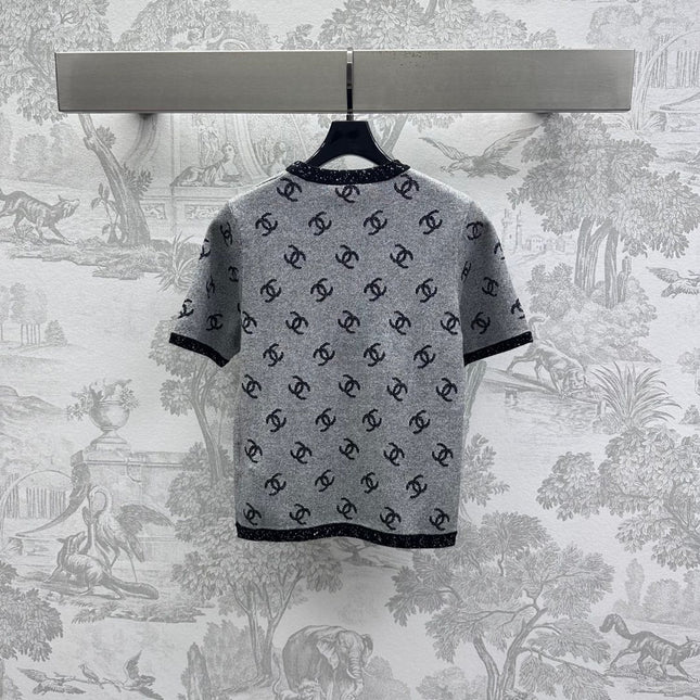 CHANEL GREY SHORT-SLEEVE TOP 263677