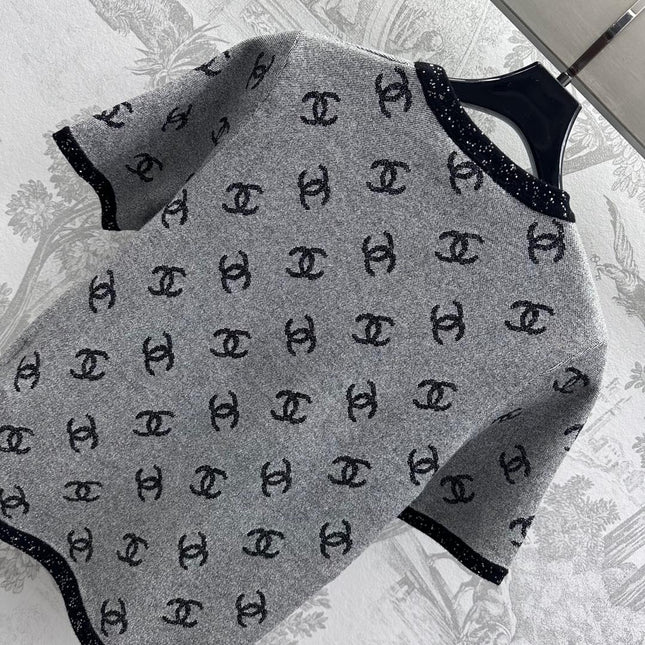 CHANEL GREY SHORT-SLEEVE TOP 263677