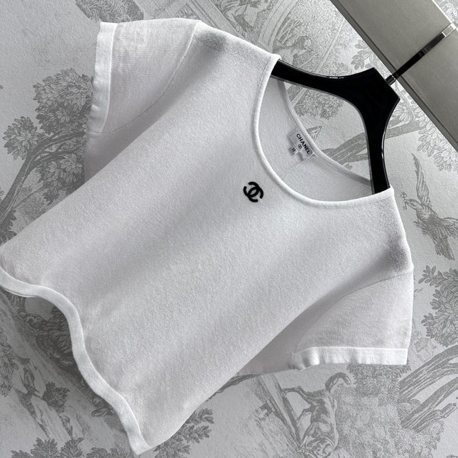 CHANEL SHORT SLEEVE CREW NECK KNIT TOP 263668