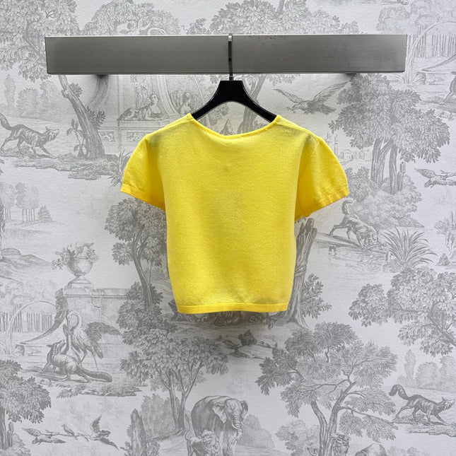 CHANEL CREW NECK SHORT-SLEEVE KNIT TOP 263666