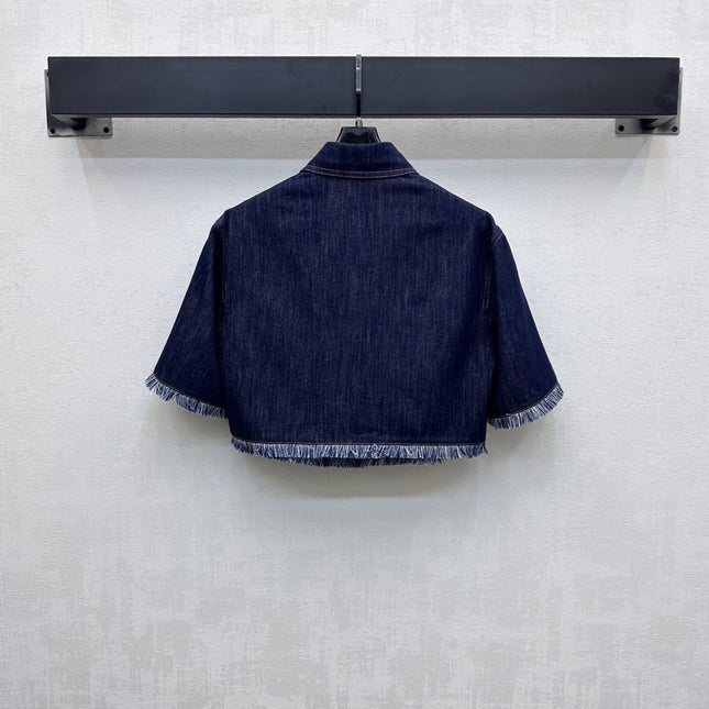 ZIMMERMAN 25S SHORT SLEEVE DENIM SHIRT 264724