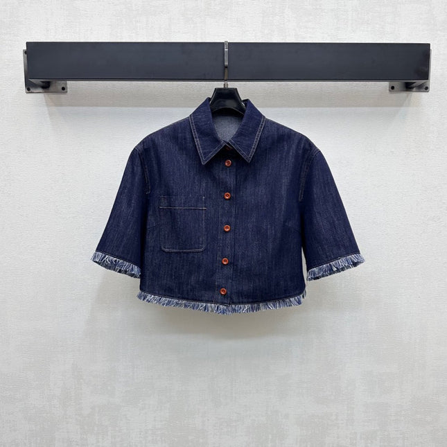 ZIMMERMAN 25S SHORT SLEEVE DENIM SHIRT 264724
