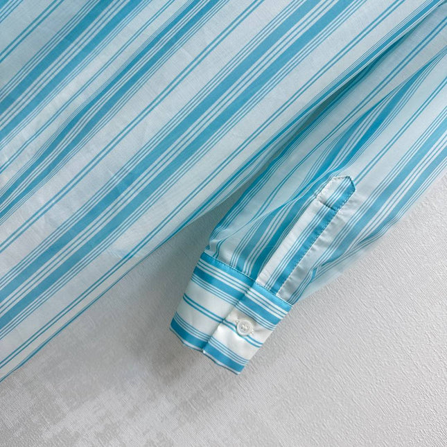 DIOR 25S STAND COLLAR STRIPED SHIRT 264615