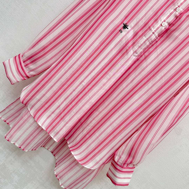 DIOR 25S STAND COLLAR STRIPED SHIRT 264617