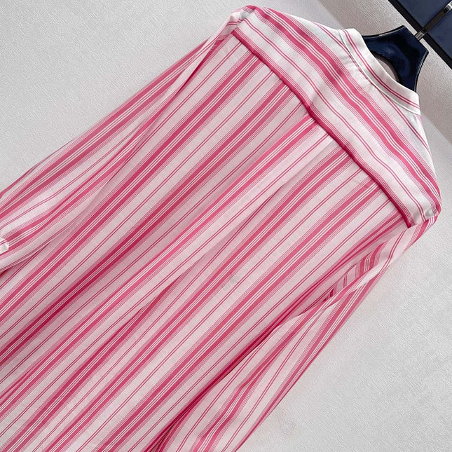 DIOR 25S STAND COLLAR STRIPED SHIRT 264617
