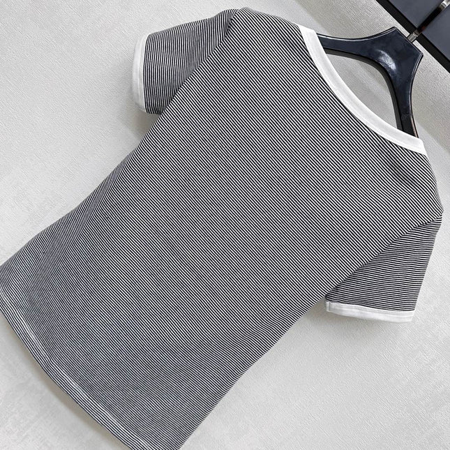 MIUMIU SHORT-SLEEVE STRIPED T-SHIRT 267829