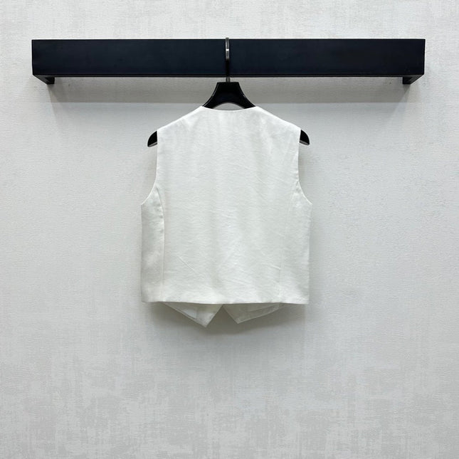 CHANEL SLEEVELESS BUTTONED BLAZER 274758