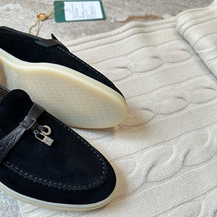 LP LOAFERS 25S IN BLACK SUEDE MIX LAMBSKIN