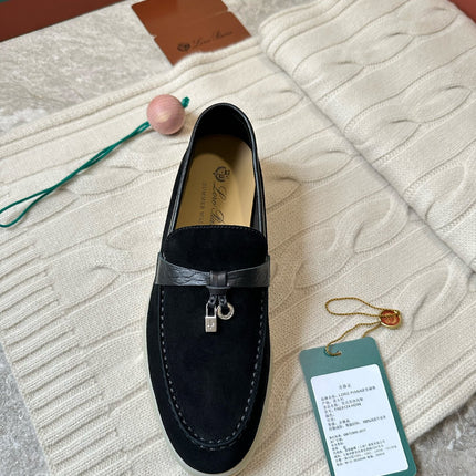 LP LOAFERS 25S IN BLACK SUEDE MIX LAMBSKIN