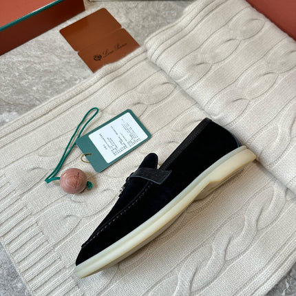 LP LOAFERS 25S IN BLACK SUEDE MIX LAMBSKIN